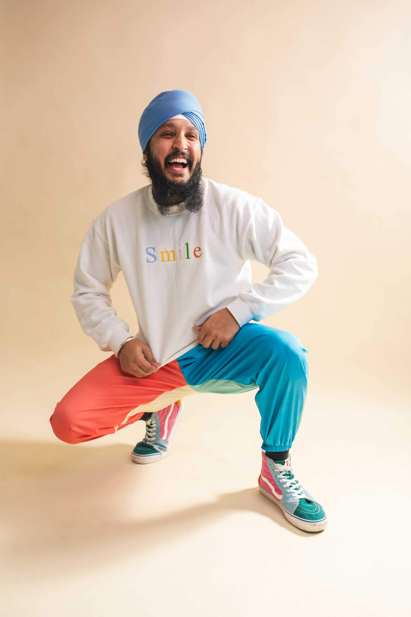 Smiley Singh performing on stage