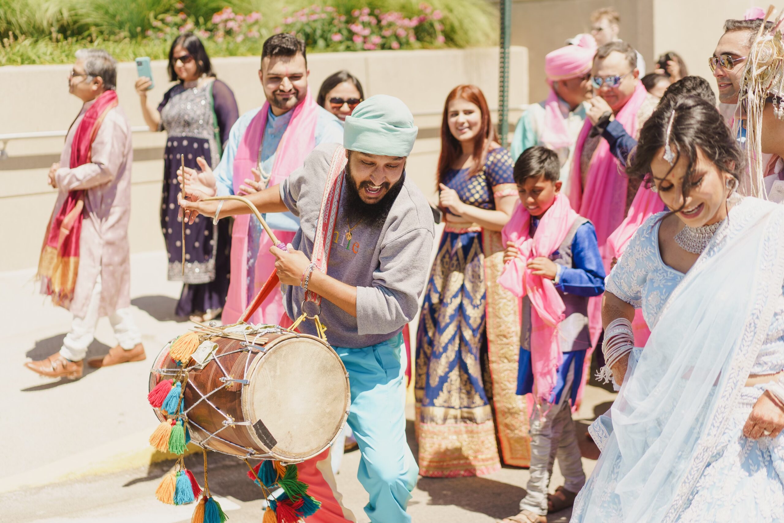 Smiley Singh performing live percussion
